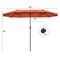 Costway 15FT Patio Double-Sided Umbrella Crank Outdoor Garden Market Sun Shade Red\Blue\Coffee\Beige\Navy\Orange\Turquoise
